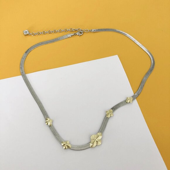 Abbie Mixed Metal Herringbone Necklace by Kendra Scott - Picture 1 of 4